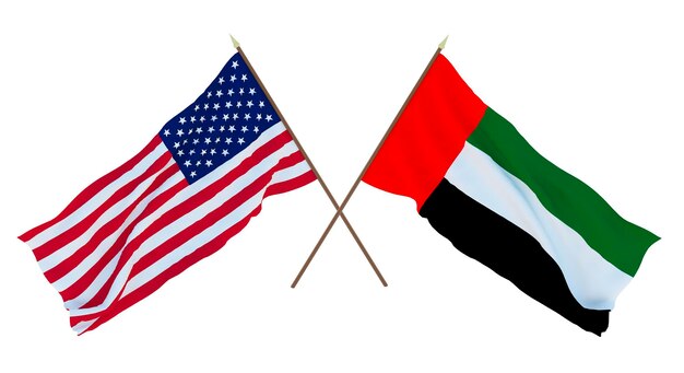 Foto hintergrund für designer illustratoren nationaler unabhängigkeitstag flaggen der vereinigten staaten von amerika usa und der vereinigten arabischen emirate