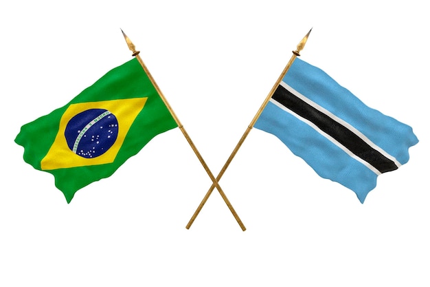 Hintergrund für Designer Nationalfeiertag 3D-Modell Nationalflaggen der Volksrepublik Brasilien und Botsuana