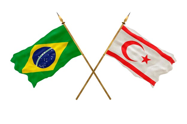 Hintergrund für Designer Nationalfeiertag 3D-Modell Nationalflaggen der Volksrepublik Brasilien und der Türkischen Republik Nordzypern