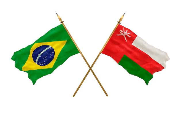 Hintergrund für Designer Nationalfeiertag 3D-Modell Nationalflaggen der Volksrepublik Brasilien und des Oman