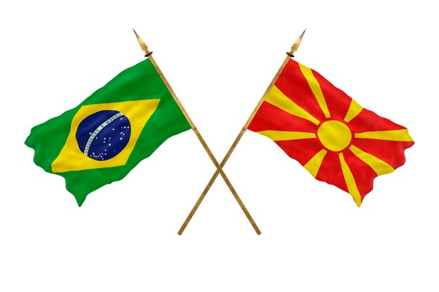 Hintergrund für Designer Nationalfeiertag 3D-Modell Nationalflaggen der Volksrepublik Brasilien und Mazedonien