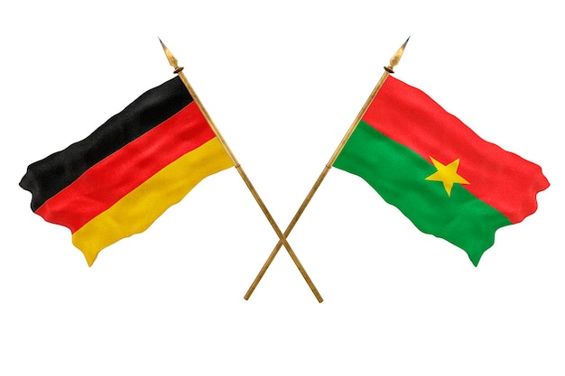 Hintergrund für Designer Nationalfeiertag 3D-Modell Nationalflaggen von Deutschland und Burkina Faso