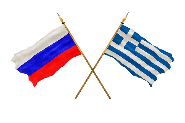 Hintergrund für Designer Nationalfeiertag 3D-Modell Nationalflaggen von Russland und Griechenland