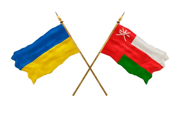 Hintergrund für Designer Nationalfeiertag Nationalflaggen der Ukraine und des Oman