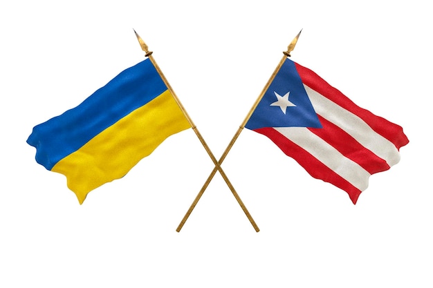 Hintergrund für Designer Nationalfeiertag Nationalflaggen der Ukraine und PuertoRico
