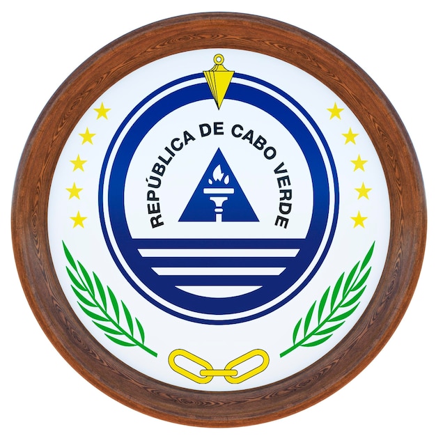 Hintergrund für Redakteure und Designer Nationalfeiertag 3D-Darstellung Staatswappen Kap Verde