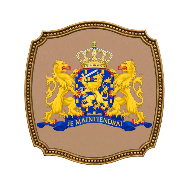 Hintergrund für Redakteure und Designer Nationalfeiertag 3D-Illustration Symbol Wappen der Niederlande