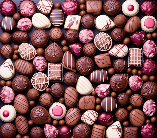 Hintergrund für Schokolade und Süßigkeiten wurde von der KI generiert