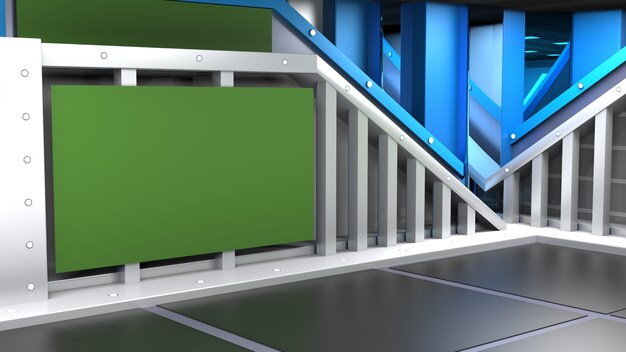 Hintergrund für TV-Shows TV auf Wall3D Virtual News Studio Hintergrund 3D-Rendering