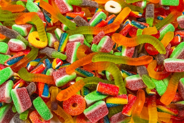 Hintergrund für verschiedene Gummibonbons