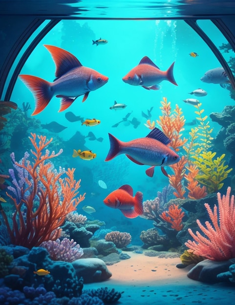 Hintergrund im Aquarium-Illustrationsstil