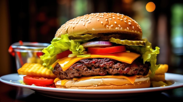 Hintergrund klassisches Burger-Essen in der Nähe