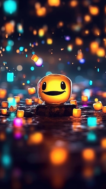 Hintergrund mit 3D-Smiley-Emoji-Illustration