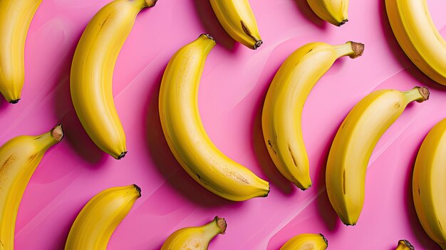 Hintergrund mit Bananen Affenfrüchte Palmschale Nahrung gelbe Haut Baum Tropen Geschmack süßer Dschungel lecker von KI generiert