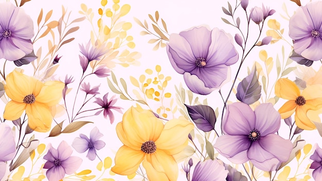 Hintergrund mit Blumenmuster im Aquarellstil