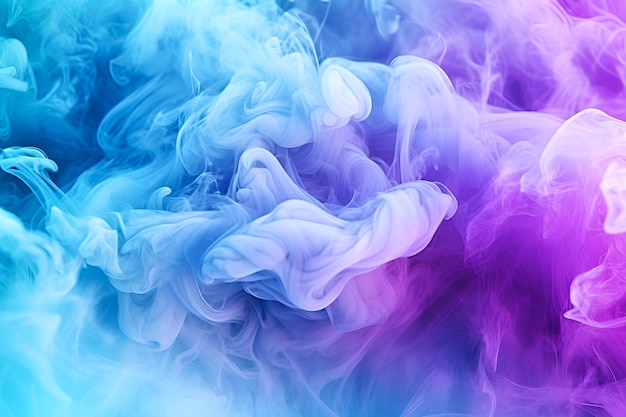 Hintergrund mit buntem Rauch. Textur aus blauem, violettem und violettem Rauch
