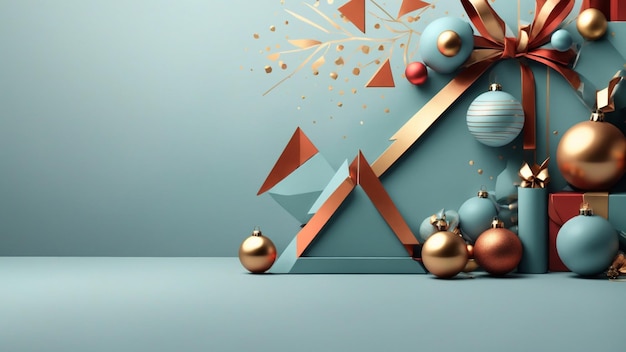 Hintergrund mit einer modernen, schönen, minimalistischen Weihnachtsgeometrie