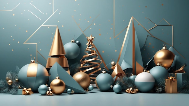 Hintergrund mit einer modernen, schönen, minimalistischen Weihnachtsgeometrie