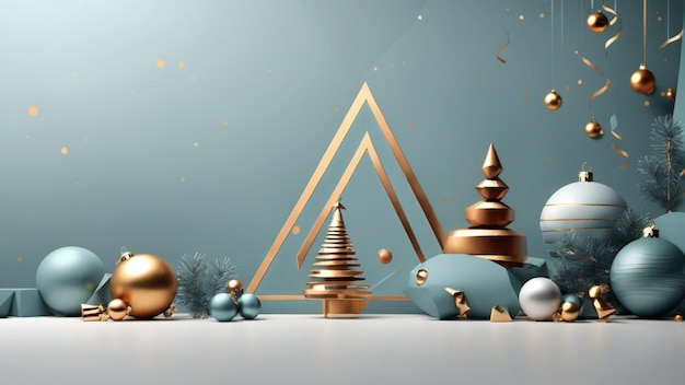 Hintergrund mit einer modernen, schönen, minimalistischen Weihnachtsgeometrie