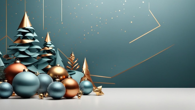 Hintergrund mit einer modernen, schönen, minimalistischen Weihnachtsgeometrie