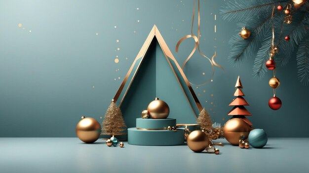 Hintergrund mit einer modernen, schönen, minimalistischen Weihnachtsgeometrie