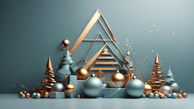 Hintergrund mit einer modernen, schönen, minimalistischen Weihnachtsgeometrie