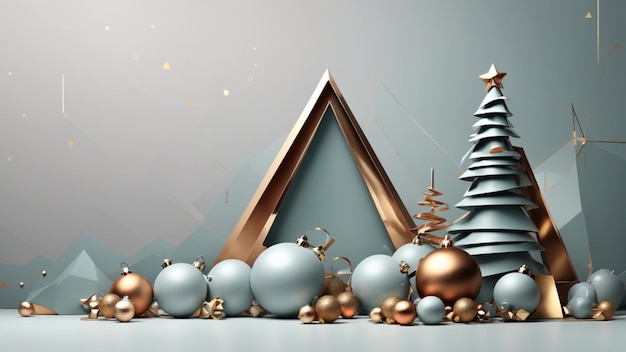 Foto hintergrund mit einer modernen, schönen, minimalistischen weihnachtsgeometrie