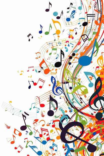 Hintergrund mit einer Seite voller Musiknoten