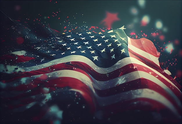 Hintergrund mit gemalter USA-Flaggenillustration