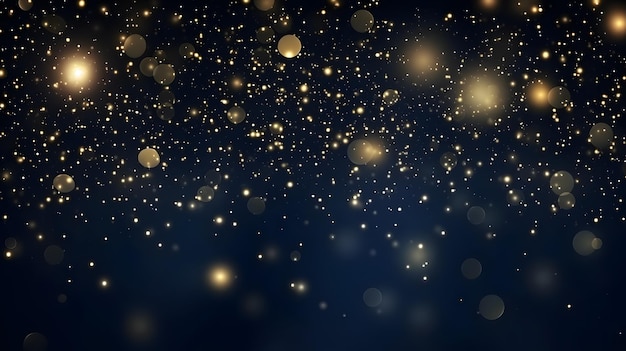 Hintergrund mit goldenen Glitzer-Bokeh-Lichtpartikeln