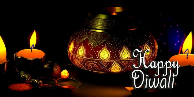 Hintergrund mit Lichtern zur Feier von Diwali Diwali-Hintergrund Diwali-Feier Hindu-Fest h