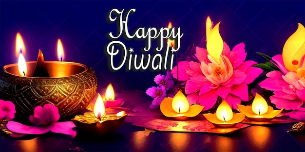 Hintergrund mit Lichtern zur Feier von Diwali Diwali-Hintergrund Diwali-Feier hinduistisches Fest