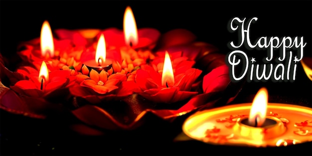 Hintergrund mit Lichtern zur Feier von Diwali