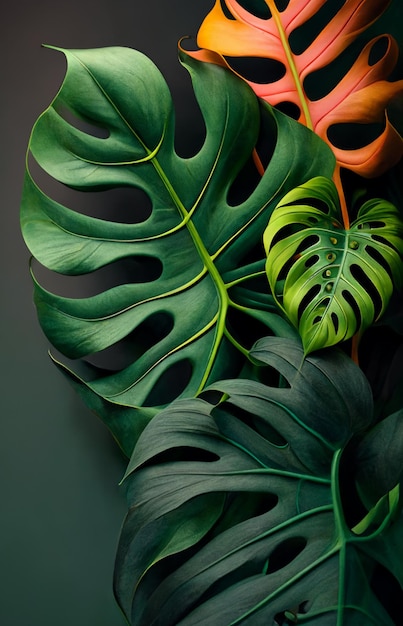 Hintergrund mit Monstera-Pflanzen