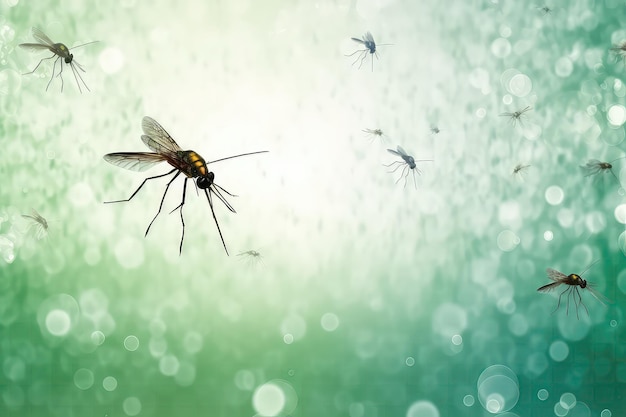 Hintergrund mit Mücken im schmutzigen Wasser, um das Bewusstsein für das Problem zu schärfen