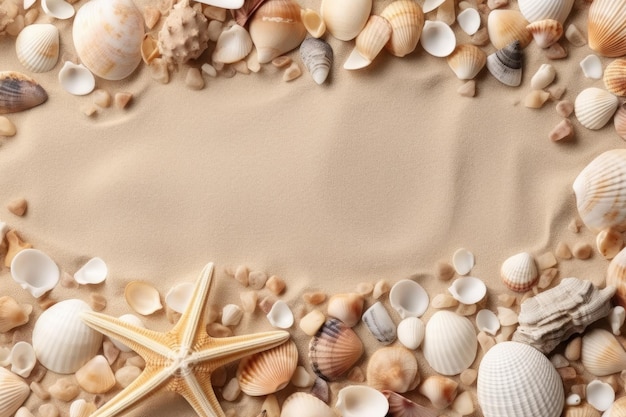 Foto hintergrund mit muscheln und sand