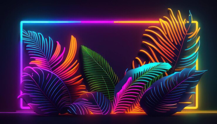 Hintergrund mit Neon-Wallpapier