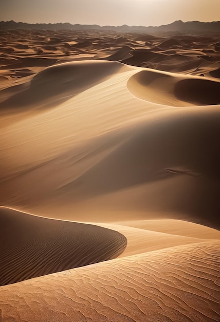 Hintergrund mit realistischen Sanddünen Konzept für trockenes, heißes Klima und trockene Umgebung