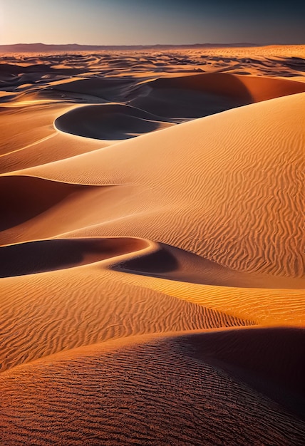 Hintergrund mit realistischen Sanddünen Konzept für trockenes, heißes Klima und trockene Umgebung