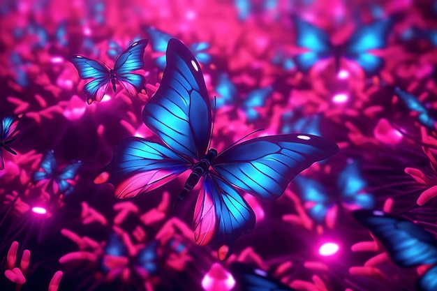 Hintergrund mit rosa Schmetterlingen