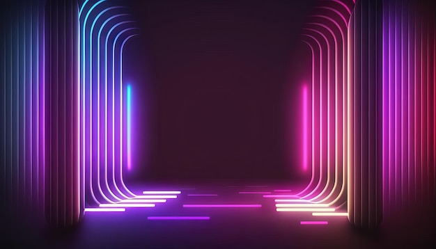 Hintergrund mit rosa und blauen Neonlinien