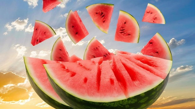 Hintergrund mit rosa Wassermelone