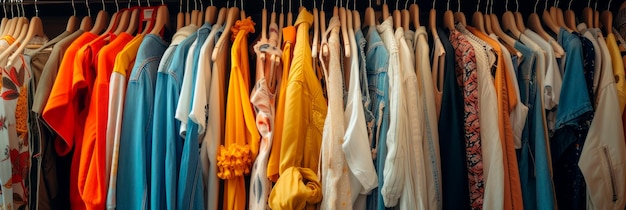 Hintergrund mit Schwerpunkt auf nachhaltiger Mode mit einer Garderobe von umweltfreundlichen Kleidungsstücken und Accessoires aus recycelten Materialien