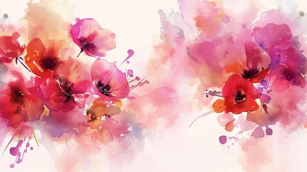 Hintergrund modern mit Blumen und Aquarellen