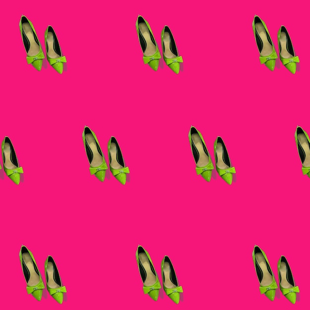 Hintergrund Muster Frauen Schuhe auf rosa Hintergrund