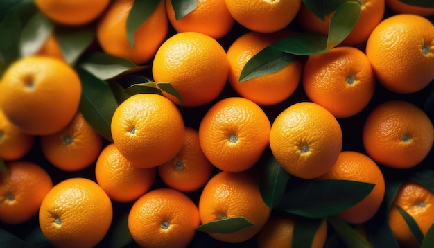 hintergrund realistischer ungeschälter orangefarbener mandarinen, die übereinander liegen ai-generation