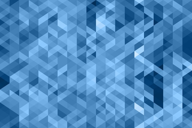 Hintergrund verschiedene Schattierungen von blauen Dreiecken. Textur in trendiger klassischer blauer Farbe
