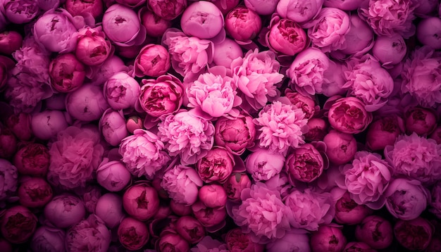 Hintergrund vollständig mit rosa Pfingstblumen gefüllt