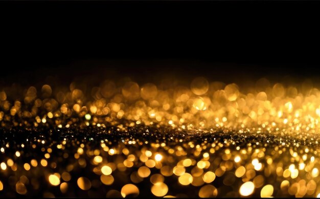 Hintergrund von abstrakten Glitzerlichtern gold und schwarz defokussiertes Banner