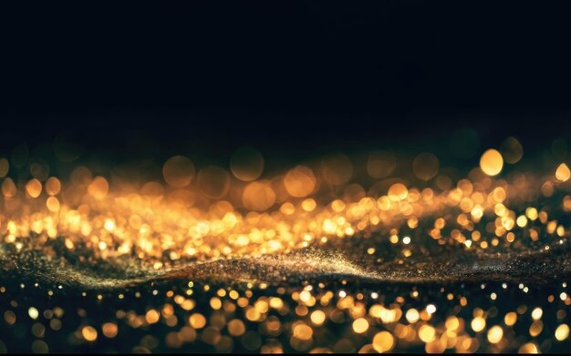 Hintergrund von abstrakten Glitzerlichtern gold und schwarz defokussiertes Banner